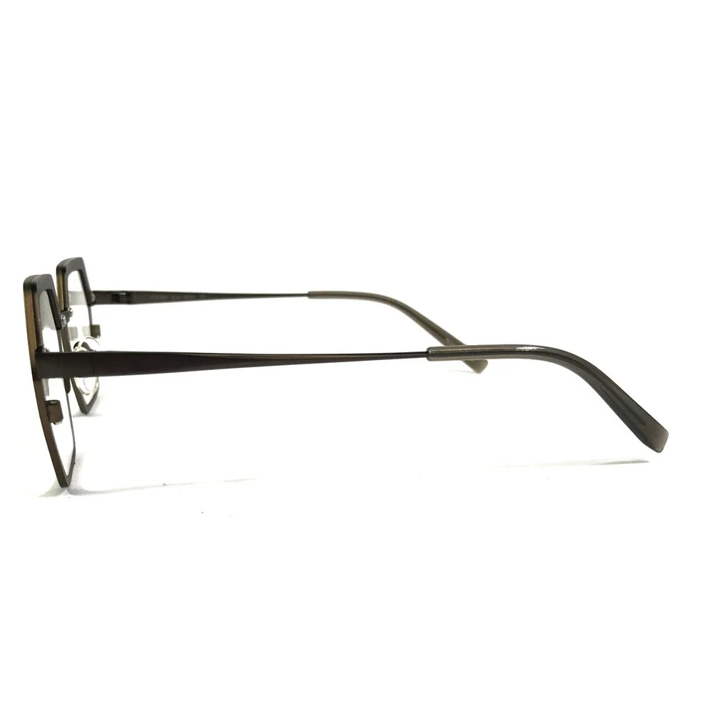 Tom Davies Eyeglasses Frames TD784 Col. 2363 Matte Brown Gray Hexagon 49-19-140